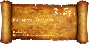 Kalapos Szilvia névjegykártya
