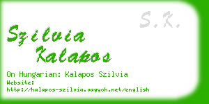 szilvia kalapos business card